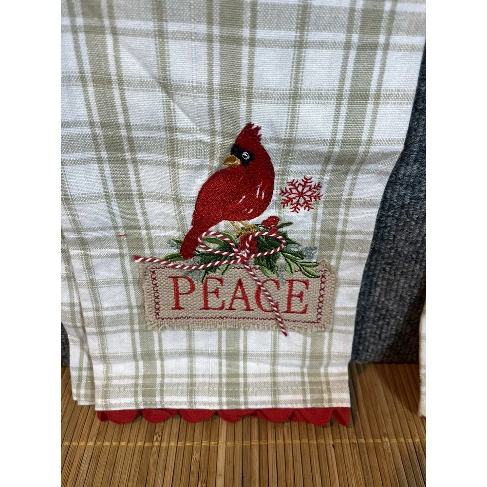 2-KAY DEE DESIGNS Cardinal and PEACE~Dual Purpose Terry‎ Towels~16